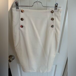 H&M Cream Pencil Skirt Knee-Length Work